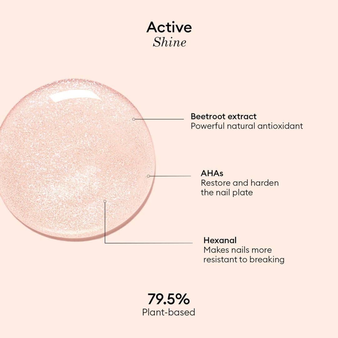 Manucurist Active Shine Illuminating & Care Nail Polish - Nail Concealer - No Lamp - Ultra-Shiny 2 in 1 Nude Gel Polish: Nail Strengthener and Growth, Highlighter & Care - Damaged Nails Repair-Velvo Beauty