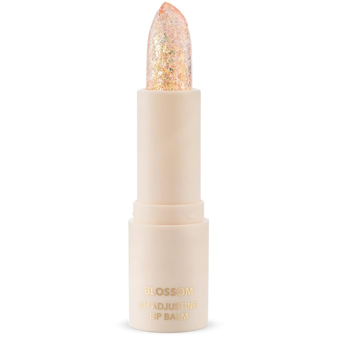 Blossom pH Adjusting Shimmering Lip Balm Moisturizing Glitter Sparkle Lip Balm, 0.12oz./3.5g, Coral-Velvo Beauty
