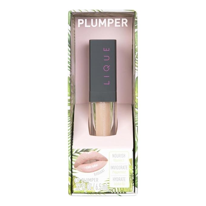 LIQUE Cosmetics Shimmer Lip Plumper, Infused with Peppermint Oil & Vitamin E for Nourishing, Enhanced Lips, High Shine, Reduces Fine Lines, Radiant, 0.22 Fl Oz.-Velvo Beauty