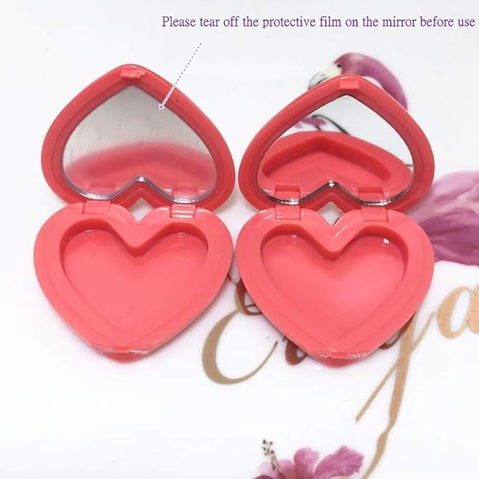RONRONS 8 Pack Empty Eyeshadow Palette Mini Heart Shaped Lipstick Container Case DIY Cosmetics Container with Mirror-Velvo Beauty
