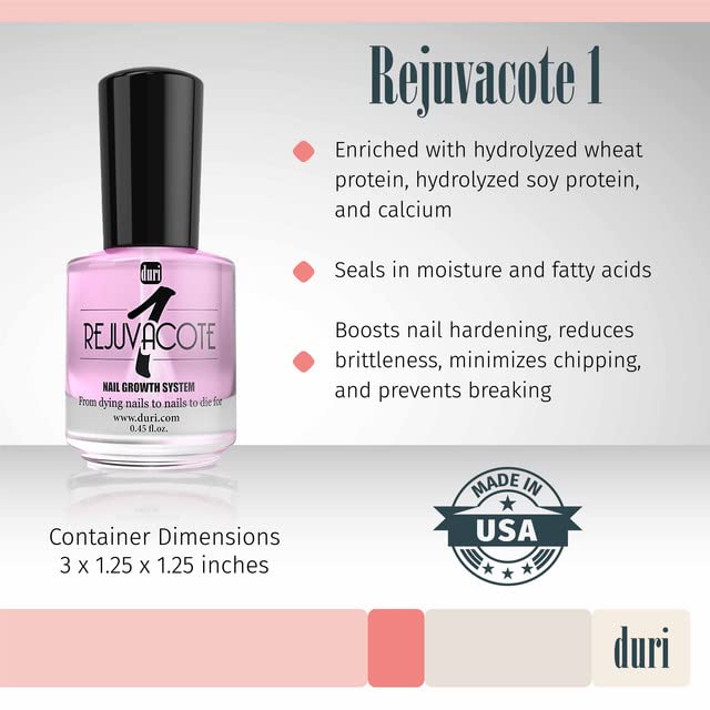 duri Rejuvacote 1 Nail Growth System and duri Drop'n Go Polish Drying Drops Combo-Velvo Beauty