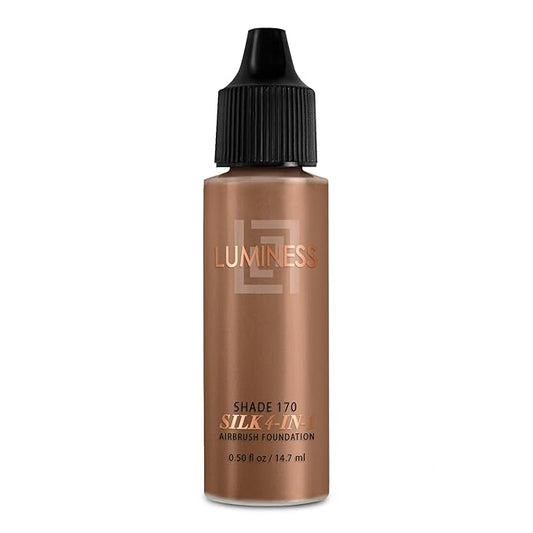 Luminess Air Silk 4-In-1 Airbrush Foundation- Foundation, Shade 170 (.5 Fl Oz) - Sheer to Medium Coverage - Anti-Aging Formula Hydrates and Moisturizes - Professional Makeup Kit for Cordless Air Brush-Velvo Beauty
