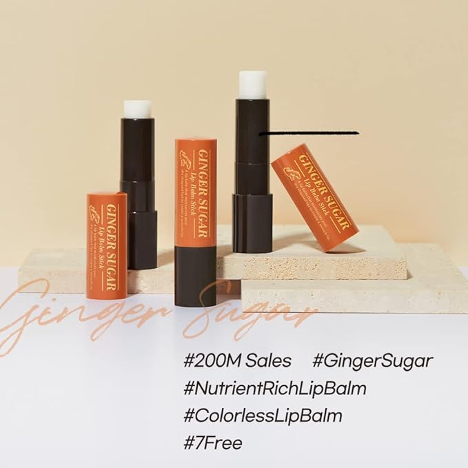 ETUDE Ginger Sugar Lip BalmStick Treatment 4g | Gentle Korean Lip Skin Care| Smooth and Moist Lips| Natural Ingredients Nourish & Hydrate Ginger, Sugar, Shea Butter Give Moisturizing Relaxing Effect-Velvo Beauty