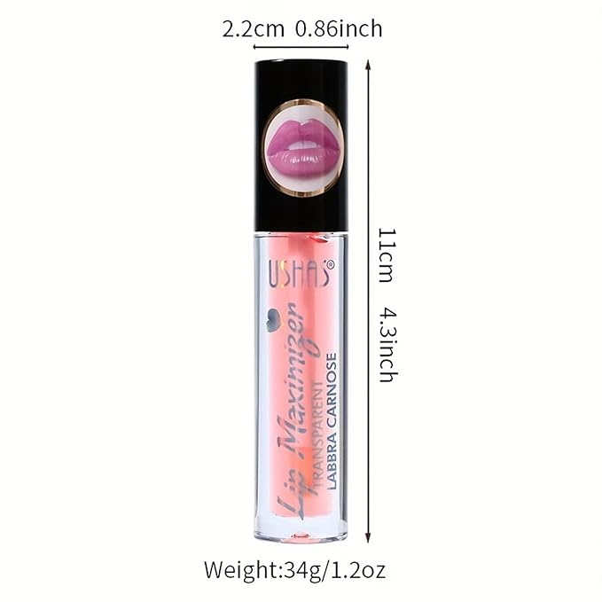 Lip Plumping Gloss, Plumping Lip Filler, Lip Gloss for Full, Voluminous Lips, Transparent Plumping Lip Oil Tinted for Lip Care, Fuller Lips Instantly, Hydrating, High-Shine-Velvo Beauty