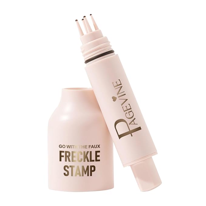 Freckle Stamp Pen, Fake Freckle Stamp Makeup Tool, Faux Freckle Stamp with Quick Dry 5-Point Multi-Prong Soft Tip, Waterproof & Long Lasting Lifelike Sunkissed Face Freckle Makeup (1# Light)-Velvo Beauty