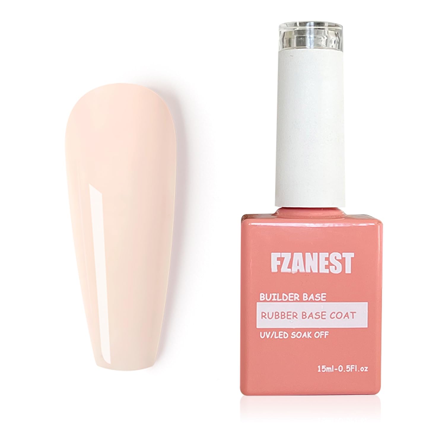 FZANEST Rubber Base Gel Polih Nude Color 6 in 1 Jelly Sheer Beige Builder Gel Thick Base Coat For Nail Strengthener Structure Extension Repair-Velvo Beauty