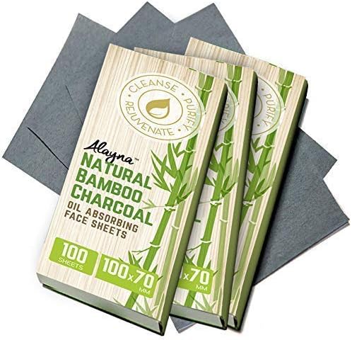 Oil Blotting Sheets for Face Natural Bamboo Charcoal Blotting Paper for Oily Skin Oil Absorbing Tissues Beauty Blotters Remove Excess Shine Organic Blot Papers For Make UpFacial & Skin Care 3 Pack-Velvo Beauty