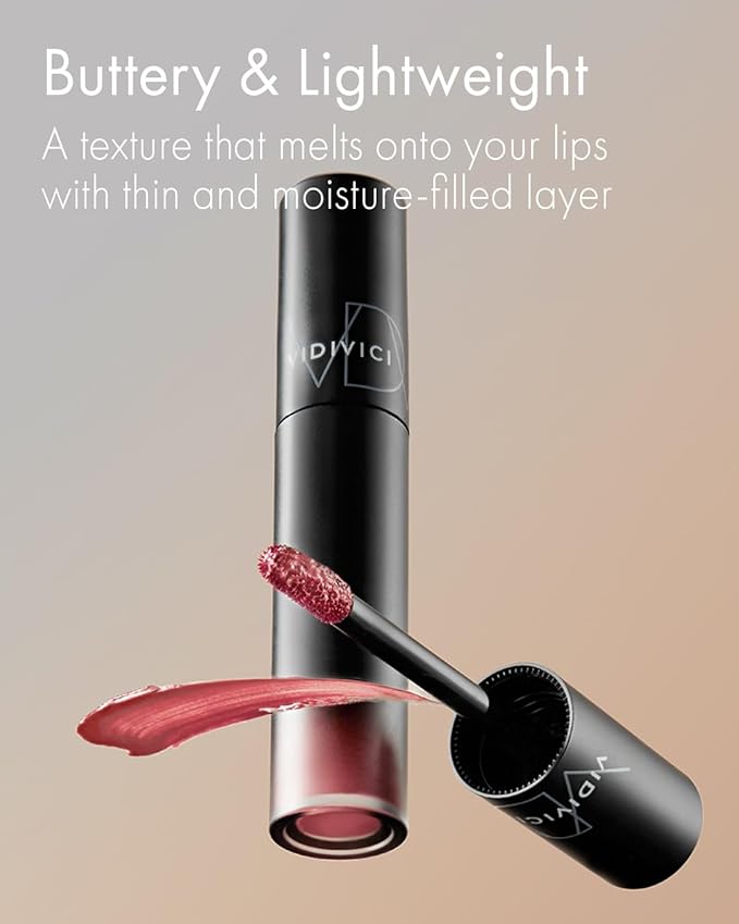 VIDIVICI Millennial Velvet Lip Tint - Thin, Comfortable & Long-Lasting Wear with Matte Finish - Seamless, Rich and Vibrant Shades - Moisture-Filled & Lightweight Texture. 0.15 fl.oz. (05 RED OVER)-Velvo Beauty