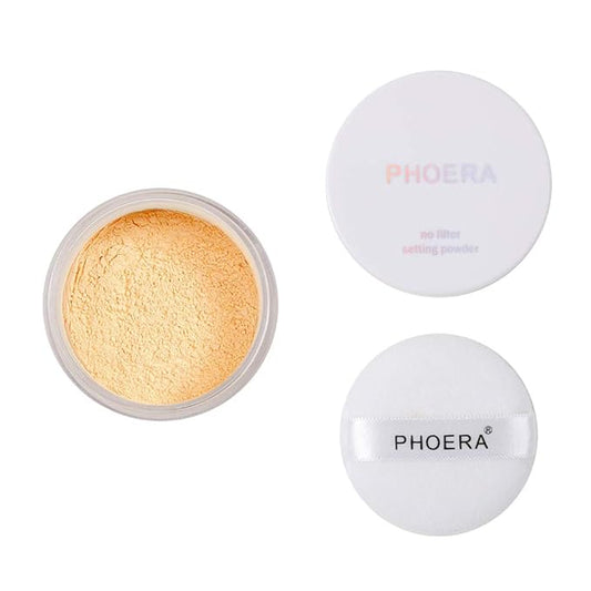 PHOERA Setting Powder Controls Oil,Setting Powder Makeup Light,Loose Powder Makeup Coverage,Loose Setting Powder Mini,0.17oz (03#BANANA)-Velvo Beauty