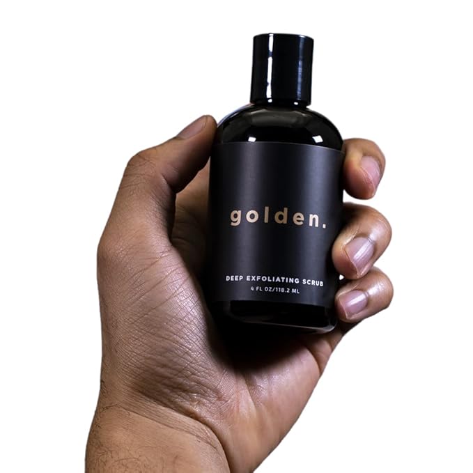 Golden Grooming Co. Exfoliating Face Scrub for Men - Deep Cleansing Facial Cleanser w/Coconut Oil & Aloe Vera - Exfoliating Face Wash for Men - Face Scrub for Oily & Dry Skin - For All Skin Types-4oz-Velvo Beauty