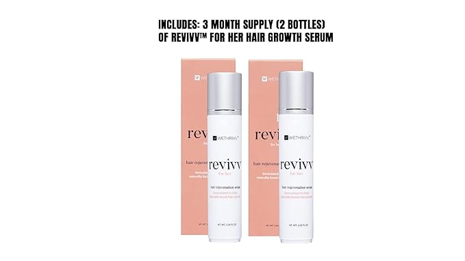REVIVV Women's Hair Serum 2 Pack | Thicker, Fuller Hair with Our Natural Growth Products | Enhanced Scalp Health and Vitality | Combating Thinning & Packed with Vitamins-Velvo Beauty