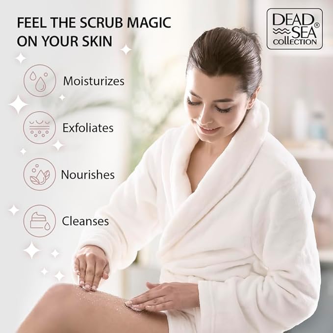 Dead Sea Collection Coconut Salt Scrub – Exfoliating Body Scrub for Women – Moisturizing and Nourishing Skin – with Pure Oils and Dead Sea Minerals (23.28 Oz)-Velvo Beauty
