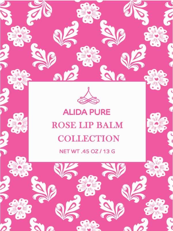 Rose Lip Balm Collection, Vegan Set, Beeswax Free, with Organic Jojoba and Avocado Oil, Vitamin E, Natural Moisturizer for Dry, Chapped Lips, 3 Tube Set-Velvo Beauty