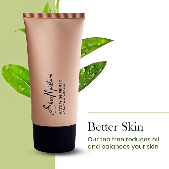 SheaMoisture Mattifying Primer - Matte Face Primer Hydrates and Balances Skin - Made with Organic Shea Butter, Tea Tree and Kaolin Clay (Good for oily, acne prone or sensitive skin) 1 Pack (1.7oz)-Velvo Beauty