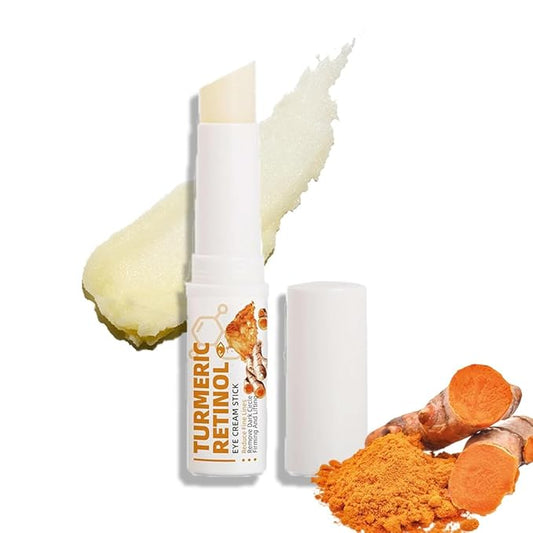 Retinol Eye Cream Anti Aging, Turmeric moisturizer Eye Balm Stick Hydrating Retinol Eye Cream Stick for Dark Circles and Puffiness Fine Lines 5g-Velvo Beauty