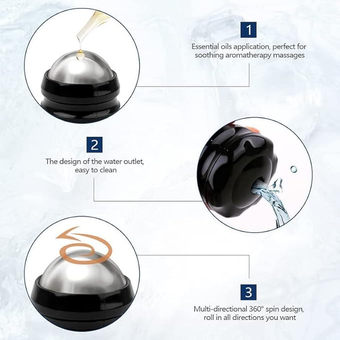 2-Pack Cryosphere Cold Massage Roller Ball,Manual Massage Ball for Heat and Ice Therapy,Self Massage Tool for Reliefs Muscle Pain,Decrease Inflammation,Reduces Stress¡­-Velvo Beauty