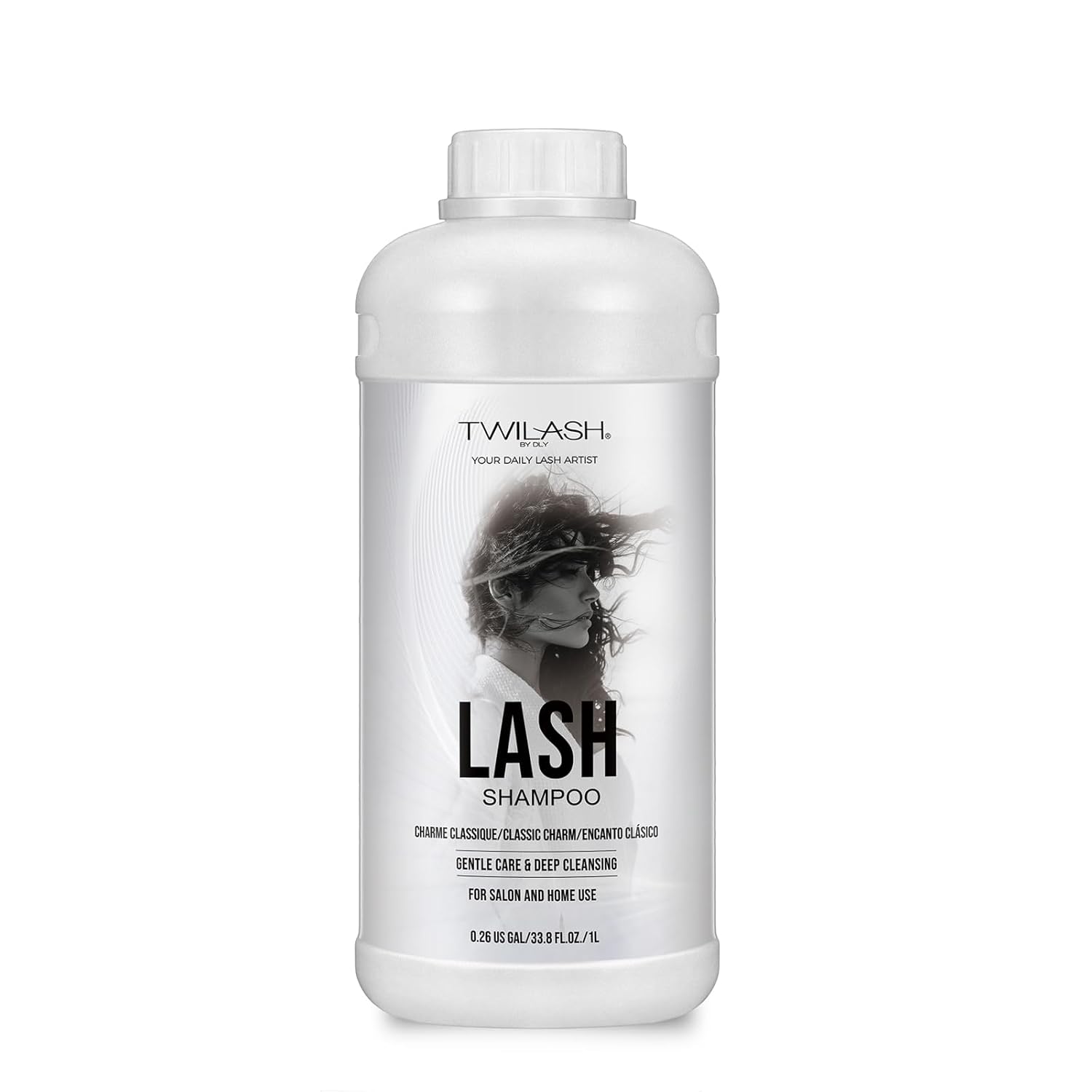 Lash Shampoo Bulk, Eyelash Cleanser for Extensions 1 Liters, Safe Makeup Remover, Non-irritating or Burning Formula Eyelid Foaming Cleanser for Professional Salon and Home Use (Classic Charm-1L)-Velvo Beauty