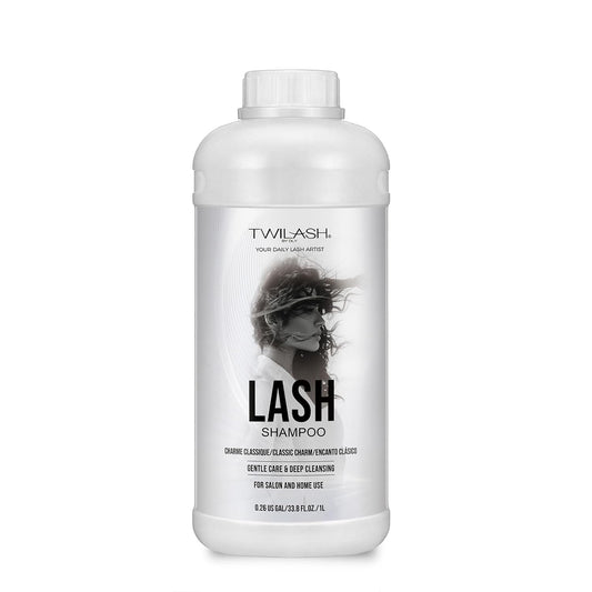 Lash Shampoo Bulk, Eyelash Cleanser for Extensions 1 Liters, Safe Makeup Remover, Non-irritating or Burning Formula Eyelid Foaming Cleanser for Professional Salon and Home Use (Classic Charm-1L)-Velvo Beauty