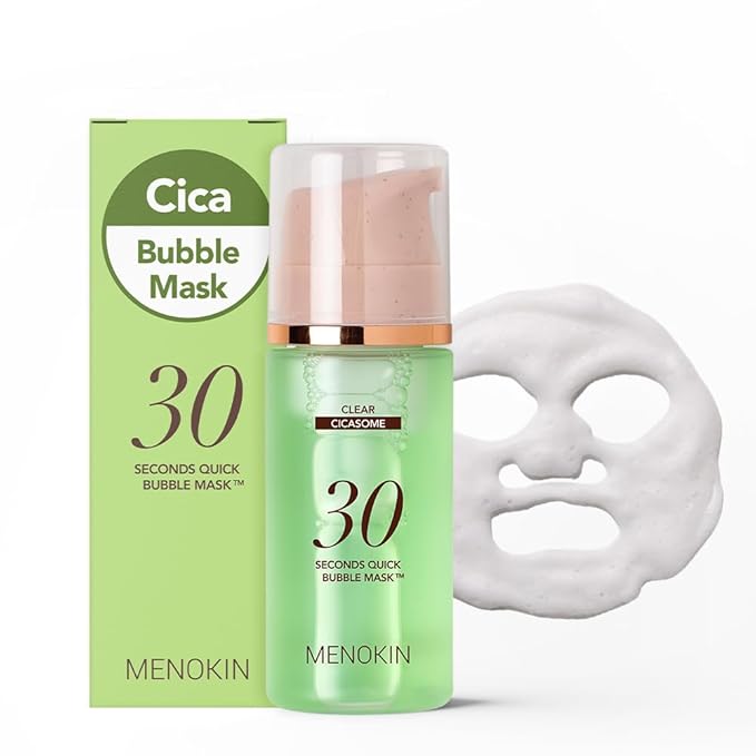 MENOKIN 30 Seconds Quick Bubble Mask [CLEAR] - [Cica] in Micro-bubbles For Soothing & Skin Strengthening, Hydration, Clearer Complexion, Korean Skin Care Essential, 70 Uses, 3.21 fl.oz-Velvo Beauty