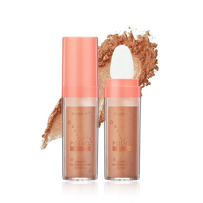 Highlight Polvo De Hadas, Fairy Highlighter Powder, Brightening Whole Body, Natural Three-Dimensional Face Contouring Clavicle Pat Powder, Highlighter Makeup (Gold)-Velvo Beauty