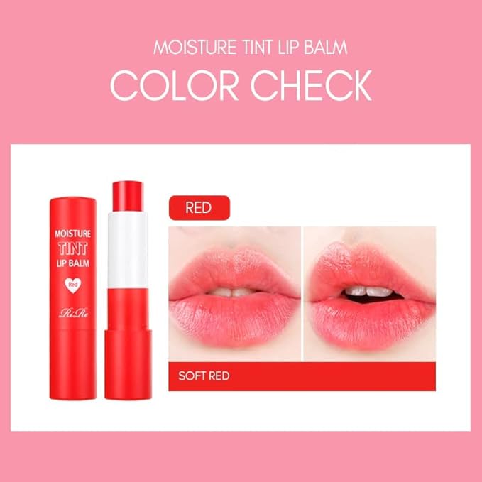 Moisture Tint Lip Balm-Vegetable oil, Shea butter, Avocado Oil-Long-lasting colors,Lip Repair,Dry Lip Treatment-Moisturizing Lip Care 0.12oz. (Red)-Velvo Beauty