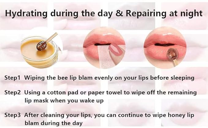 2PCS Honey Balm Lip Balm, Lip Masks for Dry and Cracked Lips with Brush, Lip Exfoliator & Moisturizer, Reduces Lips Lines & Lightens Lips, Anti-Wrinkle, Aging-Velvo Beauty