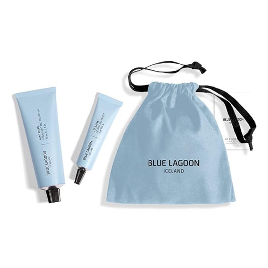 Blue Lagoon - Hand Cream + Lip Balm Care Set | Sustainable, Bioactive Luxury Skincare-Velvo Beauty