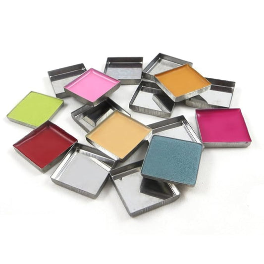 Silver Empty Square Metal Pans 60 Pack for Eyeshadow Palette Magnetic Makeup Palette (26mm)-Velvo Beauty