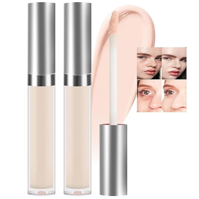 Kaely 2Pcs Hydrating Concealer Wand,Full Coverage Liquid under Eye Concealer,Long Lasting Waterproof Primer Makeup for Dark Circles and Puffiness Trouble Spots Redness,Eye Ring corrector de ojeras 01-Velvo Beauty