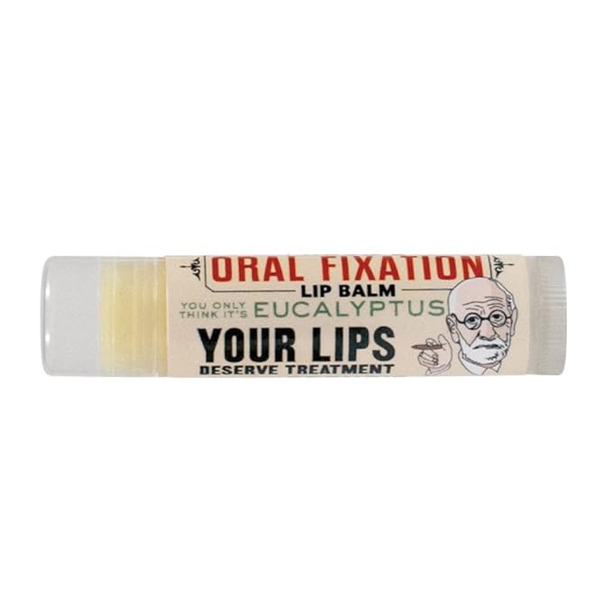 Sigmund Freud's Oral Fixation Lip Balm Tube, Eucalyptus Mint Flavored - Cruelty-Free and Made in The USA from Natural and Imported Ingredients-Velvo Beauty