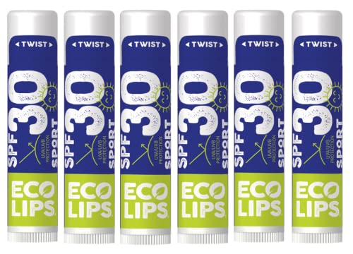 Eco Lips Classic Sport Broad Spectrum Sunscreen Lip Balm 6-Pack - Made in USA (Classic Vanilla SPF 30)-Velvo Beauty