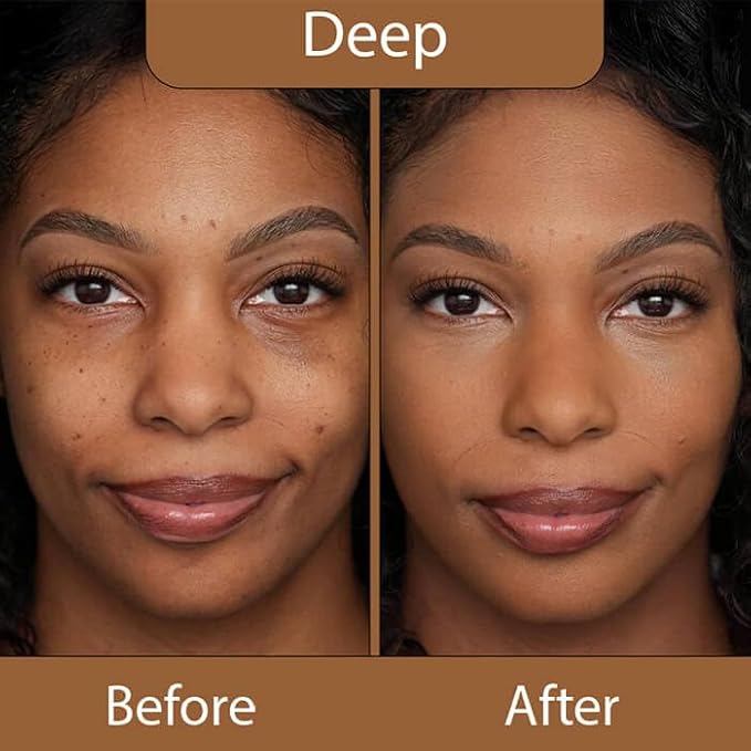 LUMINESS Silk Airbrush Spray Foundation & Buffing Brush Kit – Full Coverage Foundation & Dual-Sided Buffing Brush - Buildable Coverage, Anti-Aging Formula Hydrates & Moisturizes (Shade - Deep)-Velvo Beauty