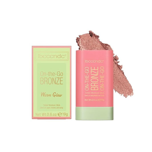 Multi-Use Makeup Bronzer Stick for Effortless Glow - Hydrating Solid Moisturizer with Natural Bronze Tint for Eyes, Lips & Cheeks (# 1Warm Glow)-Velvo Beauty