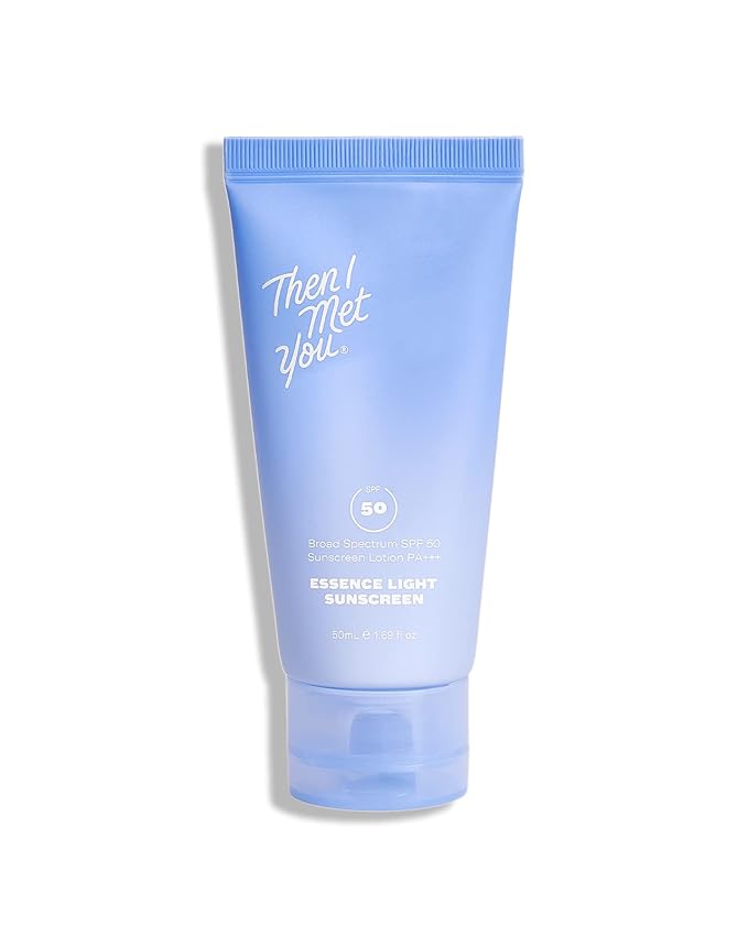 Then I Met You Essence Light Sunscreen, Broad Spectrum SPF 50 Lotion PA+++, with Hyaluronic Acid, Vegan, Cruelty-Free, 1.69 oz-Velvo Beauty