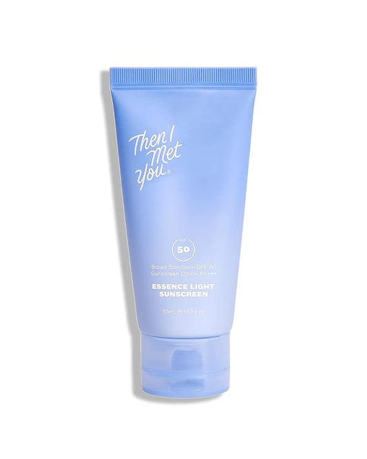 Then I Met You Essence Light Sunscreen, Broad Spectrum SPF 50 Lotion PA+++, with Hyaluronic Acid, Vegan, Cruelty-Free, 1.69 oz-Velvo Beauty