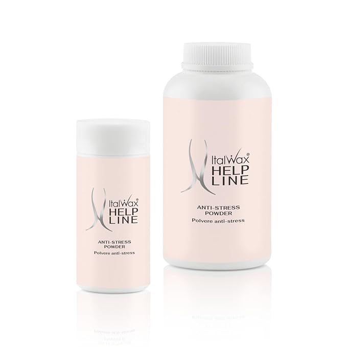 Italwax Help Line Anti-Stress Powder 1.06 oz (30g) – Calamine Soothing Formula – Reduces Redness After Waxing – Protects and Calms Sensitive Skin – for Professional and Home Use-Velvo Beauty