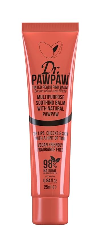 Tinted Peach Pink, Multi-Purpose Natural No Fragrance Balm for Hydrating Lips, Skin, Hair, Cuticles, Nails & Beauty Finishing (25 ml)-Velvo Beauty