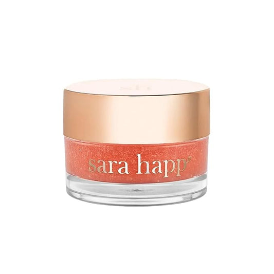 Sara Happ The Lip Scrub: Sparkling Peach Sugar Scrub for Dry Lips - Gently Exfoliate, Polish, and Revitalize Lips with Vitamin E and Jojoba & Grape Oils, Vegan, 0.5 oz.-Velvo Beauty