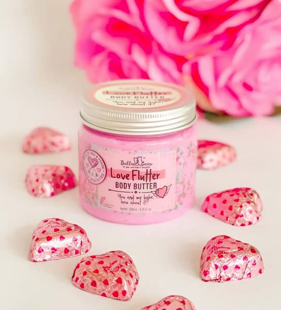 Bella and Bear Love Flutter Body Butter, Hydrating Formula, Soften & Prevent Scars, Stretch Mark Cream, 6.7oz x 12 Bulk-Velvo Beauty