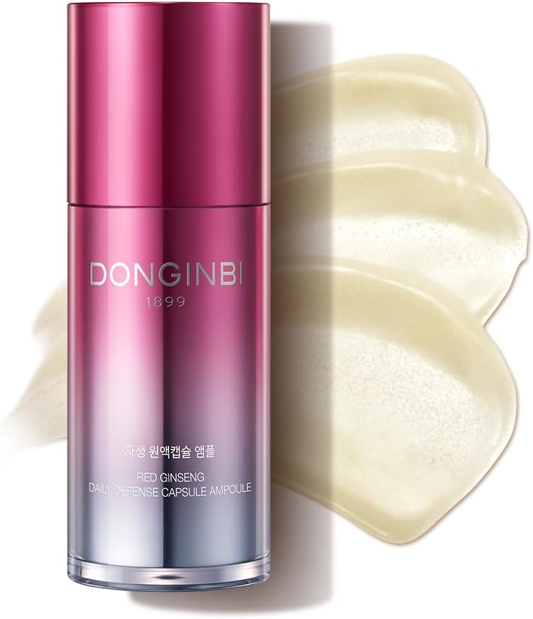 Donginbi Red Ginseng Daily Defense Capsule Ampoule - Glowing Serum, Firming & Skin Barrier Repair Face Mositruzier, Korean Red Ginseng, Skin Care Gifts for Women,1.01 floz / 30 ml-Velvo Beauty