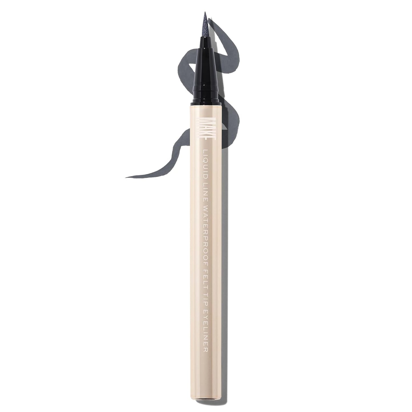 MAKE Beauty Liquid Line Waterproof Liquid Eyeliner Pen. Smudge-Proof Felt Tip for Precise Application of Lines, Wings, and Graphics. Long Lasting Eye Liner - Shade, Carbon Matter-Velvo Beauty