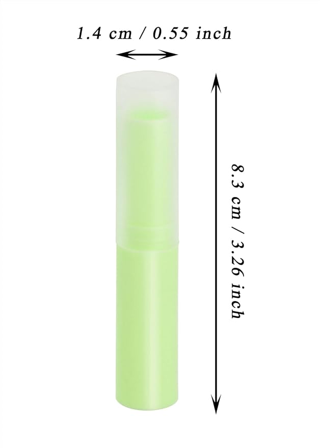0.14oz Empty Flavored Lip Balm Container Tubes Plastic Homemade Moisturizing Lip Stick with Caps Bulk Fit for Women Adult DIY Making Supplies, 25 Count (Green)-Velvo Beauty