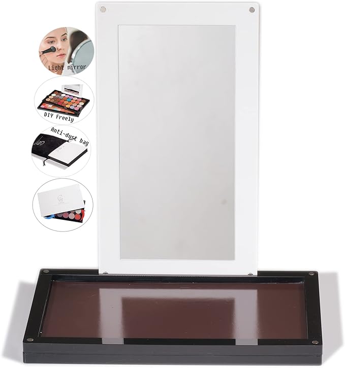 Arcylic Empty Magnetic Eyeshadow Palette Makeup Palette with Mirror stackable Makeup magnetic palette empty 2 layers overlap (dABL2) with a bag of metal sticker-Velvo Beauty