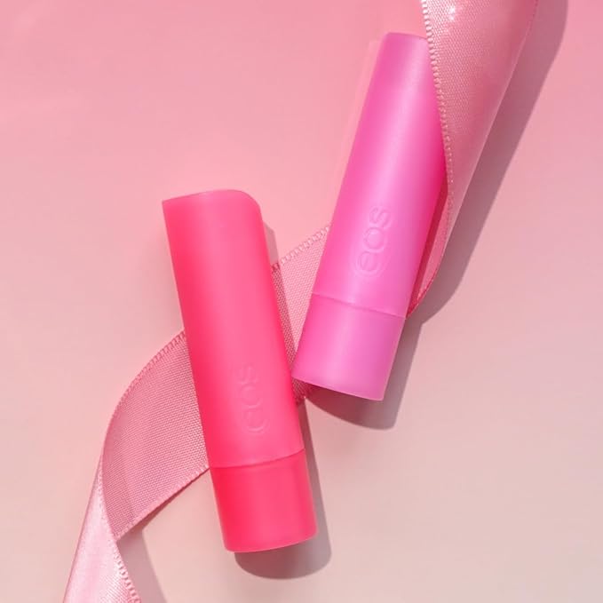 eos Holiday Lip Balm Gift- Strawberry Cheer & Candy Cane Swirl, Stocking Stuffers, All-Day Moisture Lip Care, 0.14 oz, 2-Pack-Velvo Beauty