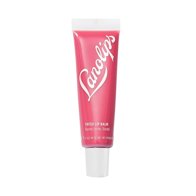 Lanolips Tinted Balm, Rhubarb - Moisturizing Lip Tint with Lanolin and Gloss for Shiny, Hydrated Lips - Hydrating Lip Balm for Dry Lips (12.5g / 0.44oz)-Velvo Beauty