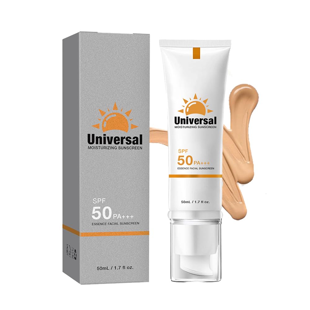 Tinted Sunscreen For Face SPF 50, Universal Protector Solar 50 Moisturizer, Hydrating Sun Essence Face Sunscreen, UV Defense, Travel Size, 1.7 Fl.OZ-Velvo Beauty