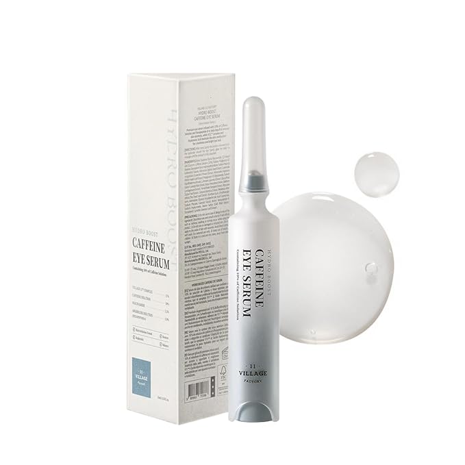 Hydro Boost Caffeine Eye Serum (0.33 fl.oz./10ml) - With 10% Caffeine Solution, Niacinamide & Hexapeptide-8, Depuff, Elasticity, Antiwrinkle and Brightening-Velvo Beauty