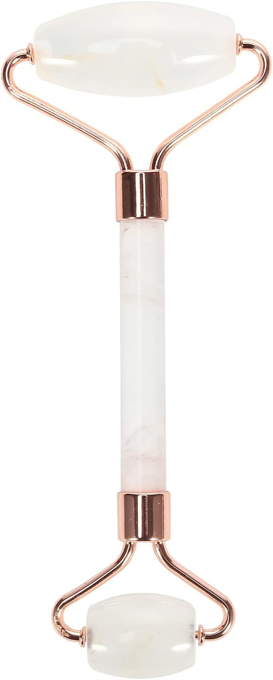 C CRYSTAL LEMON White Natural Face Roller, Jade Gua Sha Sculptor for Aging Wrinkles and Puffiness - Natural White Facial Roller Guasha Tool - Premium Jade Face Roller Cold Roller for Face-Velvo Beauty