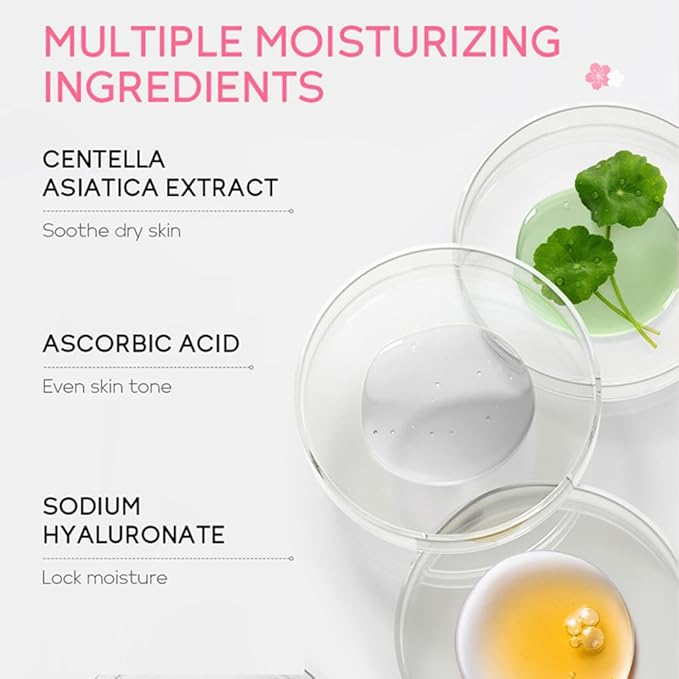 Sakura Skincare Gift Set, Skin Care Travel Kit with Cleanser, Toner, Serum, Eye Cream, Face Cream for Women Girls (5pcs)-Velvo Beauty