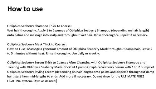 Obliphica Medium to Coarse Seaberry Mask, 1.05 Pound - Nourishing and Restorative Hair Treatment for Medium to Coarse Hair Types, Ensuring Lustrous Shine, Manageability, and Revitalization-Velvo Beauty